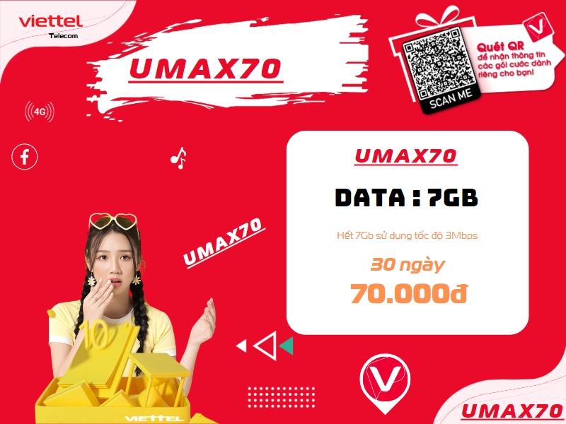 Gói umax70 Viettel